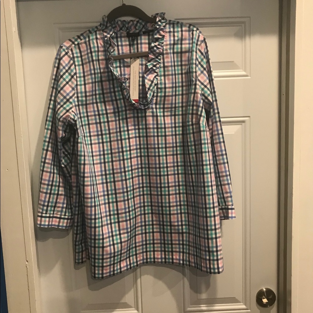 NWT Talbots shirt non iron with ruffled collar